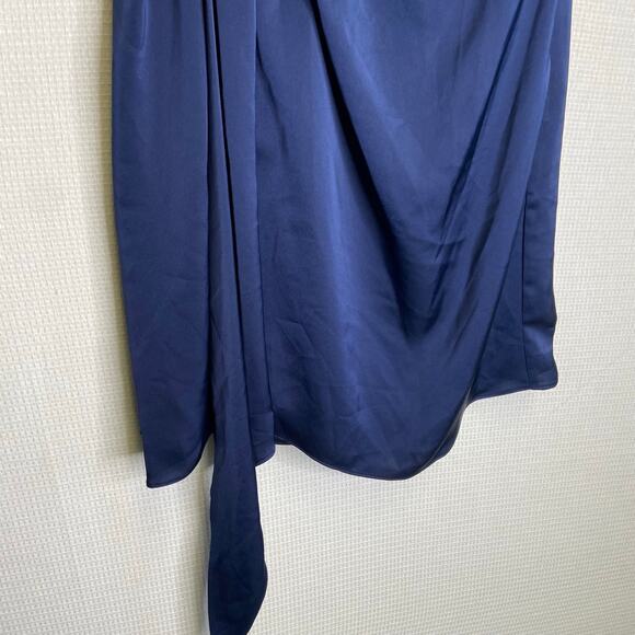 Ramy Brook | NWT Blue Silky‎ Dress 2 Navy Fancy - Picture 4 of 10